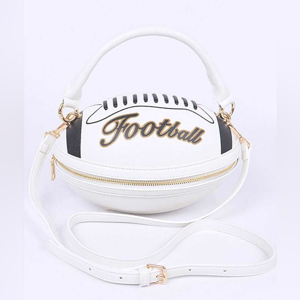 Vegan Leather Football Clutch Bag